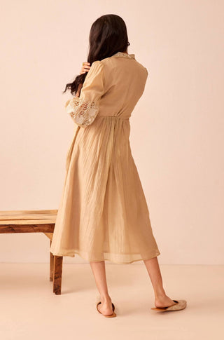 The Right Cut-Beige Thea Wrap Dress-INDIASPOPUP.COM