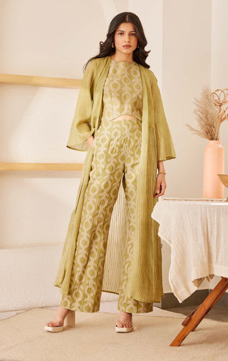 The Right Cut-Green Angéle Jacket Set-INDIASPOPUP.COM