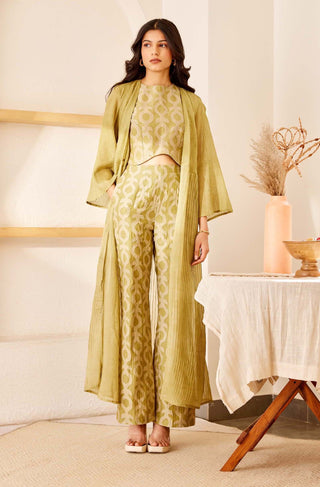 The Right Cut-Green Angéle Jacket Set-INDIASPOPUP.COM