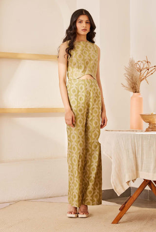 The Right Cut-Green Angéle Jacket Set-INDIASPOPUP.COM