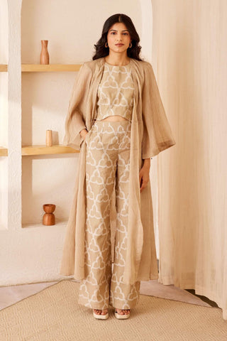 The Right Cut-Beige Chloe Jacket Set-INDIASPOPUP.COM