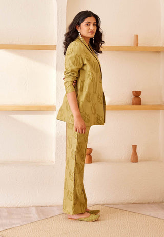 The Right Cut-Green Aileana Blazer Set-INDIASPOPUP.COM