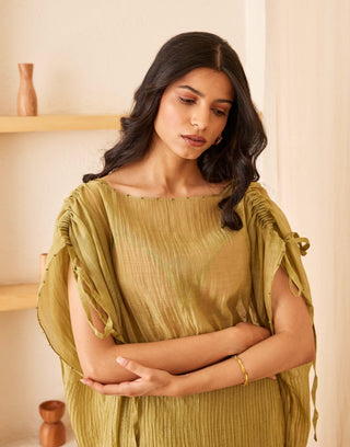 The Right Cut-Green Cora Kaftaan Set-INDIASPOPUP.COM