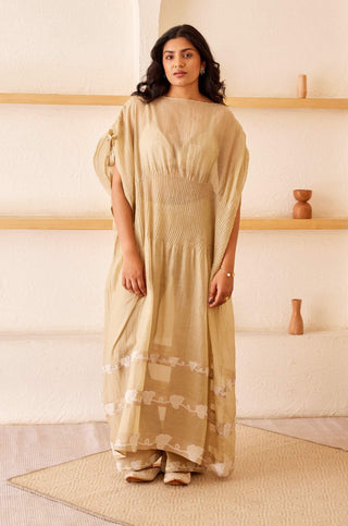 The Right Cut-Beige Madonna Kaftaan With Trouser-INDIASPOPUP.COM