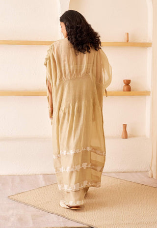 The Right Cut-Beige Madonna Kaftaan With Trouser-INDIASPOPUP.COM