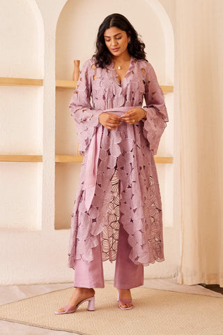 The Right Cut-Lavender Le Lilac Jacket Set-INDIASPOPUP.COM