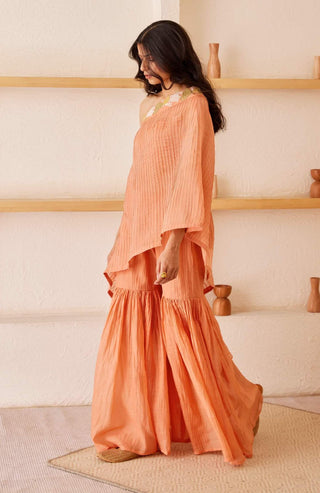 The Right Cut-Peach Océane Kurta With Pants-INDIASPOPUP.COM