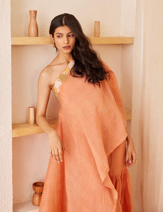The Right Cut-Peach Océane Kurta With Pants-INDIASPOPUP.COM