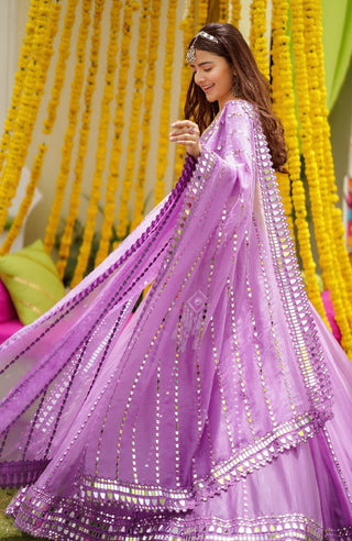 Purple Mirror Lehenga Set
