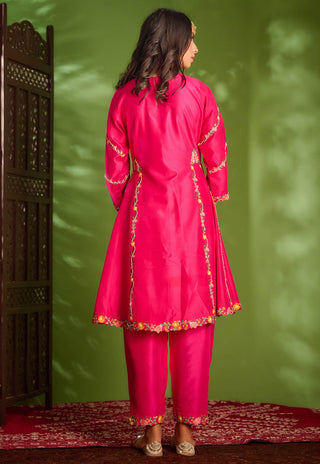 Aman Takyar-Hot Pink Embroidered Kurta Set-INDIASPOPUP.COM