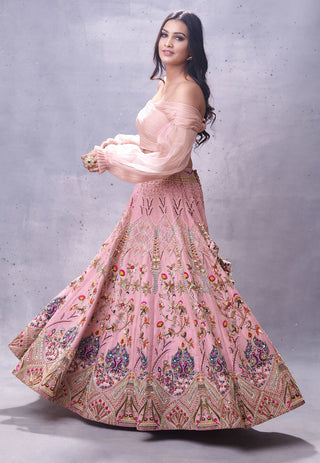 Aman Takyar-Light Pink Embroidered Lehenga Set-INDIASPOPUP.COM