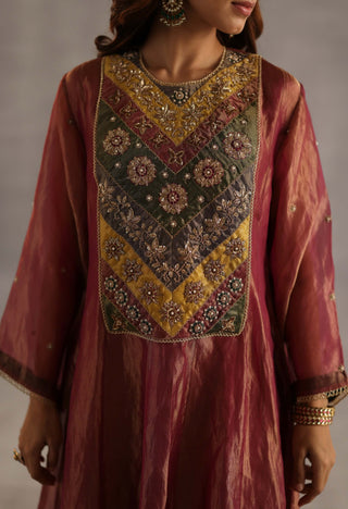 Navratna garnet kurta set