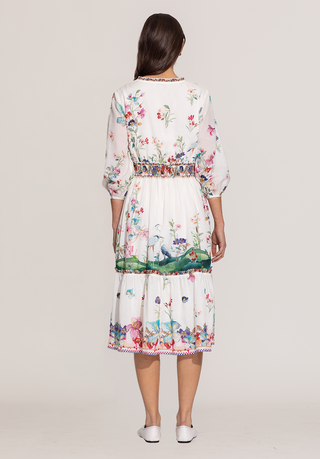 Ivy white tier midi dress