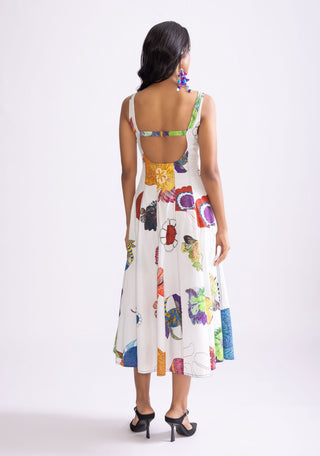 Emily Ivory Printed Dress by Saaksha & Kinni, available on Indiaspopup.com