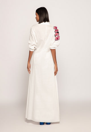 Saaksha & Kinni-White Maxi Shirt Dress And Jeans-INDIASPOPUP.COM