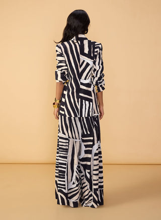 Skylar black and white blazer and palazzo