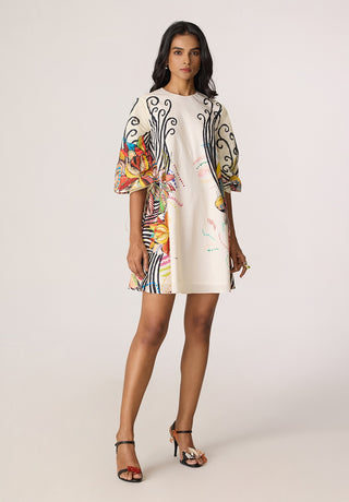 Nova ivory multicolor dress
