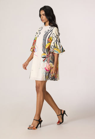 Nova ivory multicolor dress
