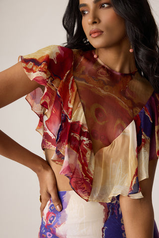 Elena multicolor blouse with Marieya skirt