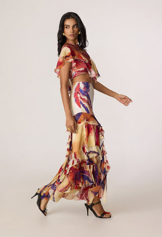 Elena multicolor blouse with Marieya skirt