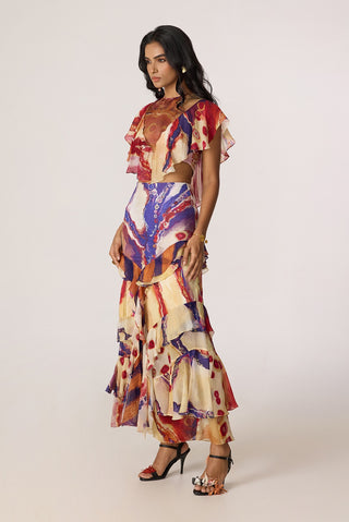 Elena multicolor blouse with Marieya skirt