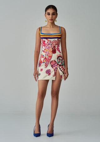 Megan Multicolor Short Dress by Saaksha & Kinni, available on Indiaspopup.com