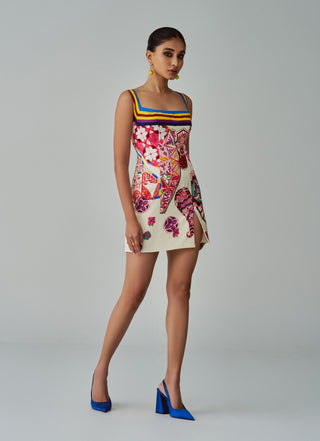 Megan Multicolor Short Dress by Saaksha & Kinni, available on Indiaspopup.com