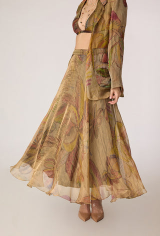 Micah gold blazer with Arleth bralette and Revah skirt