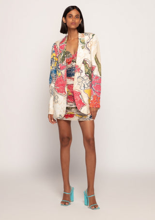 Saaksha & Kinni-Multicolor Print Blazer And Dress-INDIASPOPUP.COM