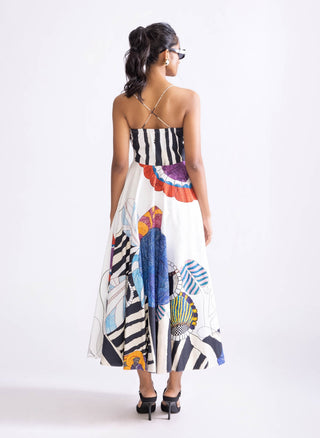 Marilyn Ivory Tribal Printed Dress by Saaksha & Kinni, available on Indiaspopup.com