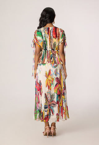 Monica multicolor blouse with Zora skirt