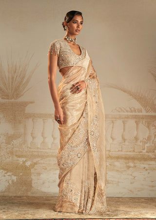 Ridhi Mehra-Ratan Gold Tissue Sari Set-INDIASPOPUP.COM