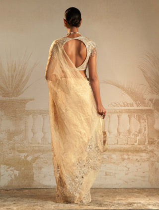 Ridhi Mehra-Ratan Gold Tissue Sari Set-INDIASPOPUP.COM