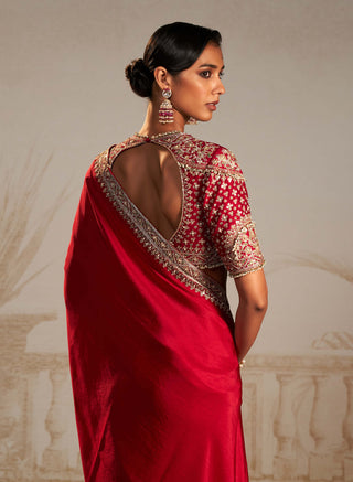Ridhi Mehra-Lagan Red Sari Set-INDIASPOPUP.COM