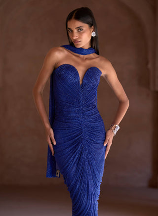 Qareenah electric blue gown