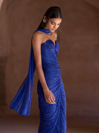 Qareenah electric blue gown