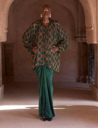 Raneem crystal green tunic and skirt