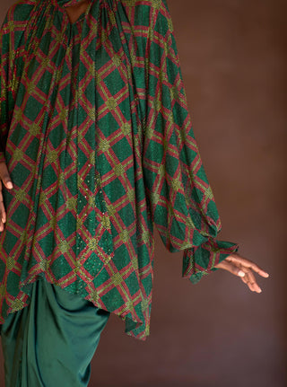 Raneem crystal green tunic and skirt