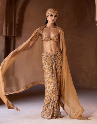Safa crystal cape and skirt set