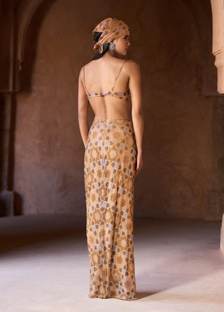 Safa crystal cape and skirt set