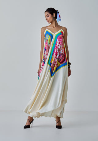 Yazmine Ivory Paisley Dress by Saaksha & Kinni, available on Indiaspopup.com