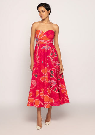 Saaksha & Kinni-Pink Orange Summer Frock Dress-INDIASPOPUP.COM