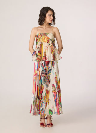 Genora multicolor blouse with Zora skirt