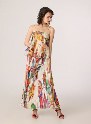 Genora multicolor blouse with Zora skirt