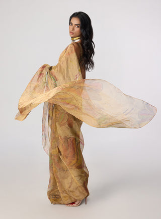 Agatha gold sari with Malaika blouse