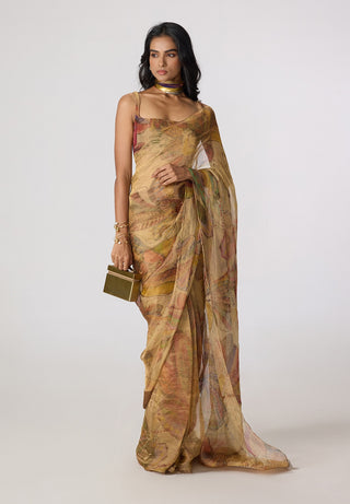 Agatha gold sari with Malaika blouse