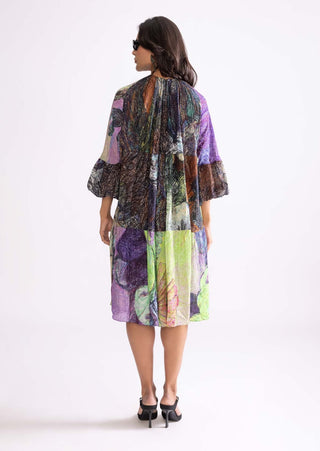 Botanica Multicolor Tiered Midi Dress by Saaksha & Kinni, available on Indiaspopup.com