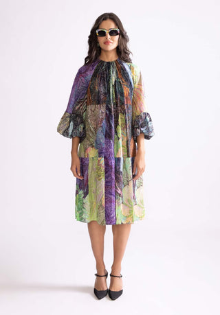 Botanica Multicolor Tiered Midi Dress by Saaksha & Kinni, available on Indiaspopup.com