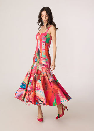 Enola pink multicolor dress