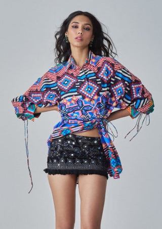 Sia Ikat Printed Shirt by Saaksha & Kinni, available on Indiaspopup.com